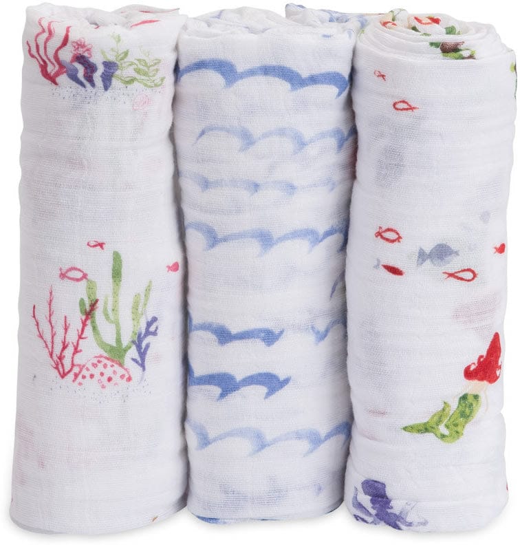 Little Unicorn Cotton Muslin Swaddle 3 Pack - Mermaid Set - UB0016