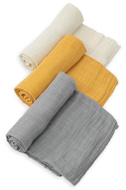 Little Unicorn Cotton Muslin Swaddle 3 Pack - Mustard Set - UB0038
