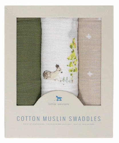 Little Unicorn Cotton Muslin Swaddle 3 Pack - Oh Deer 2 Set - UB0048