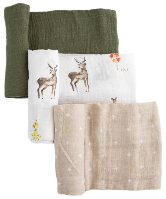 Little Unicorn Cotton Muslin Swaddle 3 Pack - Oh Deer 2 Set - UB0048