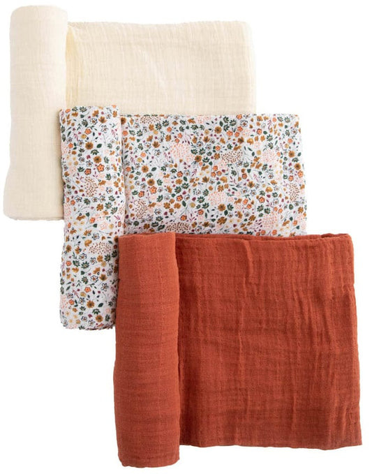 Little Unicorn Cotton Muslin Swaddle 3 Pack - Pressed Petals - UB0052