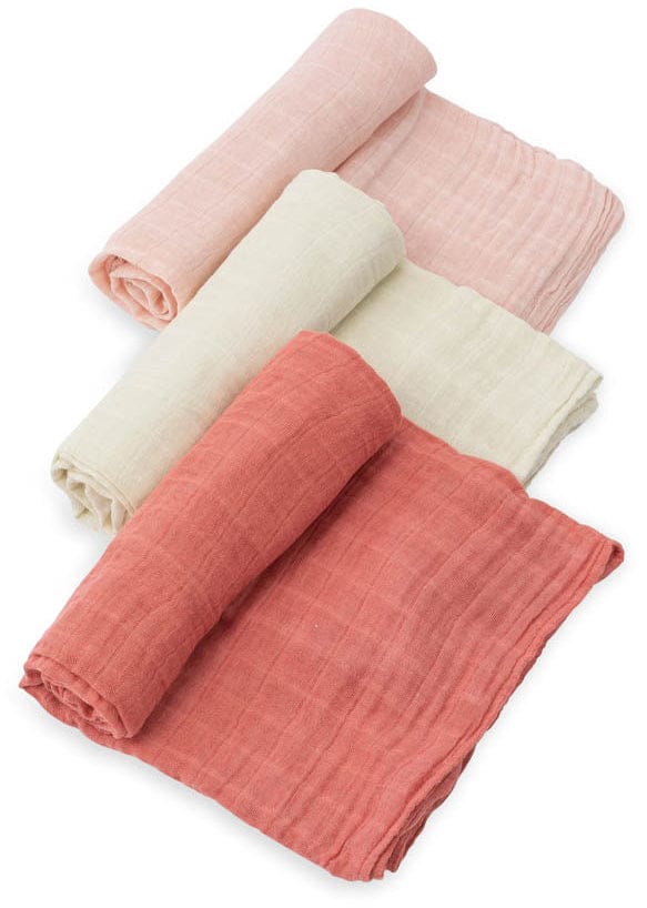Little Unicorn Cotton Muslin Swaddle 3 Pack - Rose Petal Set - UB0041