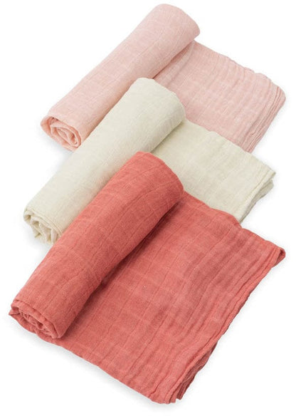 Little Unicorn Cotton Muslin Swaddle 3 Pack - Rose Petal Set - UB0041