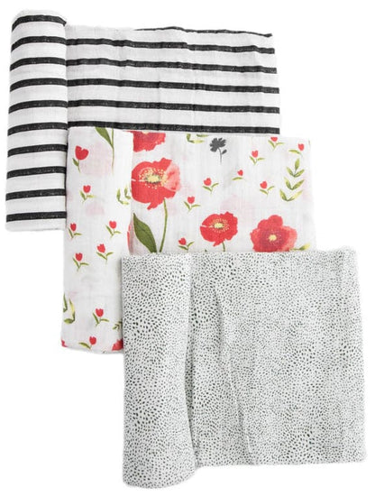 Little Unicorn Cotton Muslin Swaddle 3 Pack - Summer Poppy 2 Set - UB0049