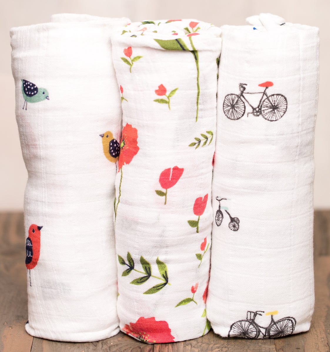 Little Unicorn Cotton Muslin Swaddle 3-Pack - Summer Poppy - UB0004