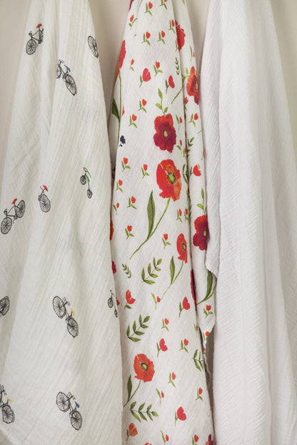 Little Unicorn Cotton Muslin Swaddle 3-Pack - Summer Poppy - UB0004