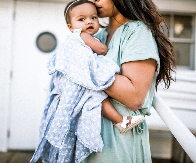 Little Unicorn Cotton Muslin Swaddle - Blue Grass - UB0170