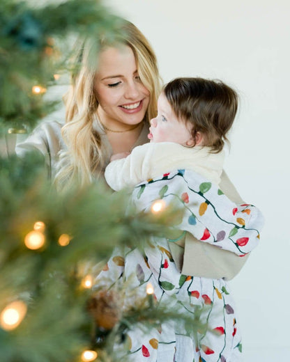 Little Unicorn Cotton Muslin Swaddle - Christmas Bulbs - UB0186-1