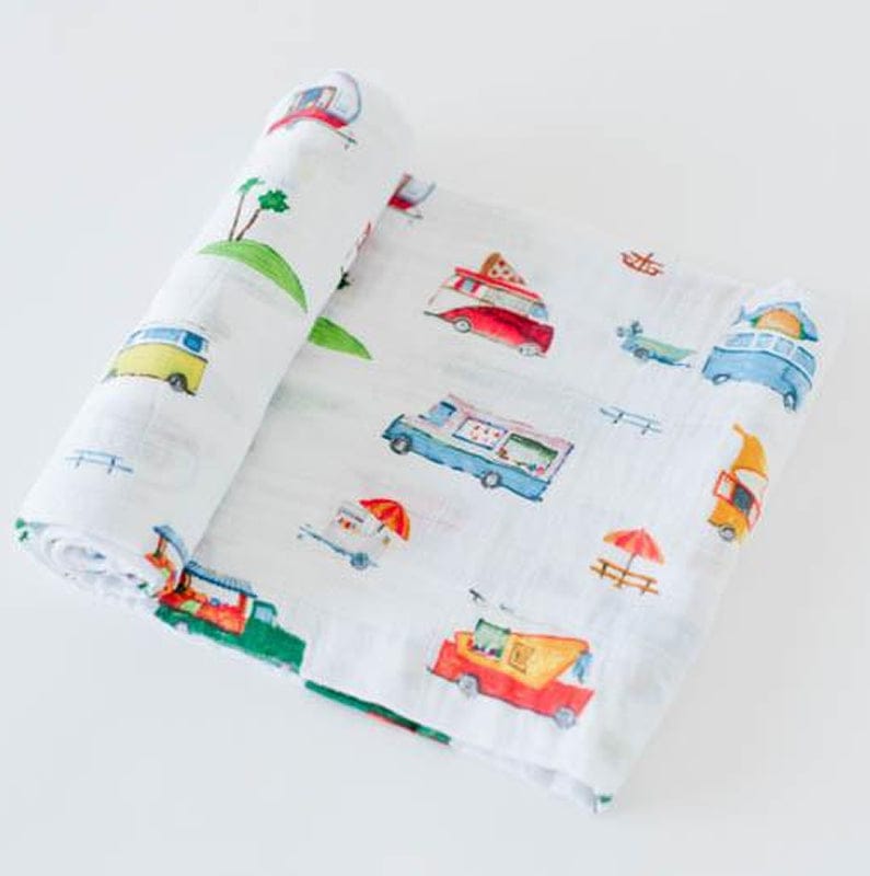 Little Unicorn Cotton Muslin Swaddle - Food Truck - UB0178