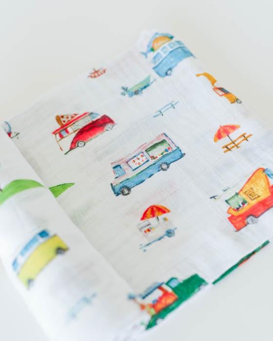 Little Unicorn Cotton Muslin Swaddle - Food Truck - UB0178