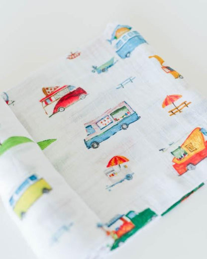 Little Unicorn Cotton Muslin Swaddle - Food Truck - UB0178