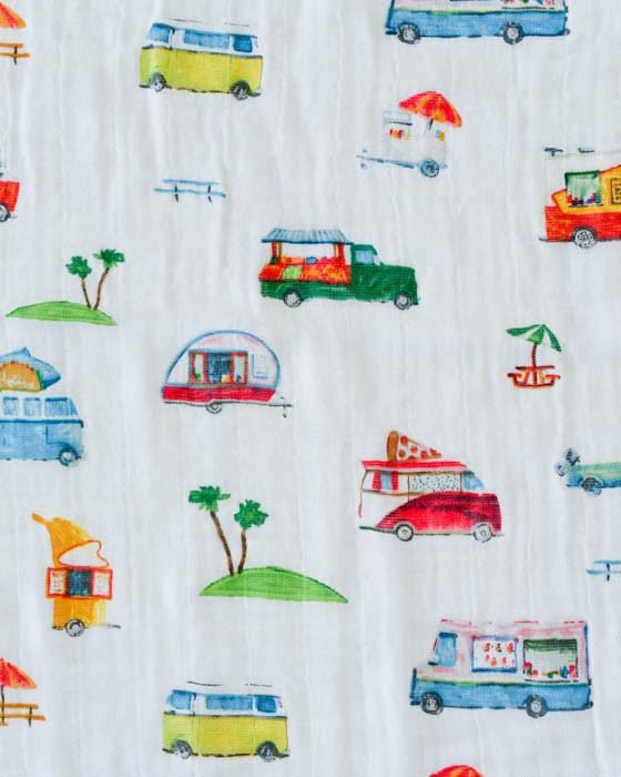 Little Unicorn Cotton Muslin Swaddle - Food Truck - UB0178