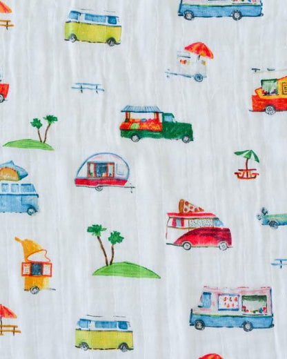 Little Unicorn Cotton Muslin Swaddle - Food Truck - UB0178