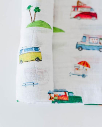 Little Unicorn Cotton Muslin Swaddle - Food Truck - UB0178