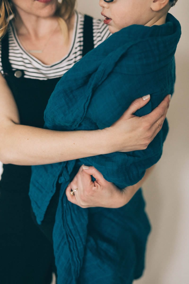 Little Unicorn Cotton Muslin Swaddle - Lake - UB01B6