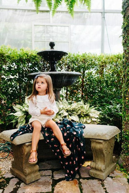 Little Unicorn Cotton Muslin Swaddle - Midnight Rose - UB0180