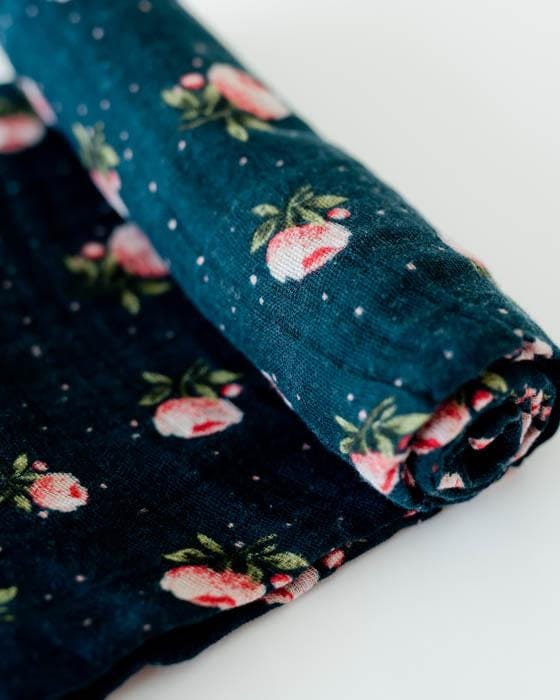 Little Unicorn Cotton Muslin Swaddle - Midnight Rose - UB0180
