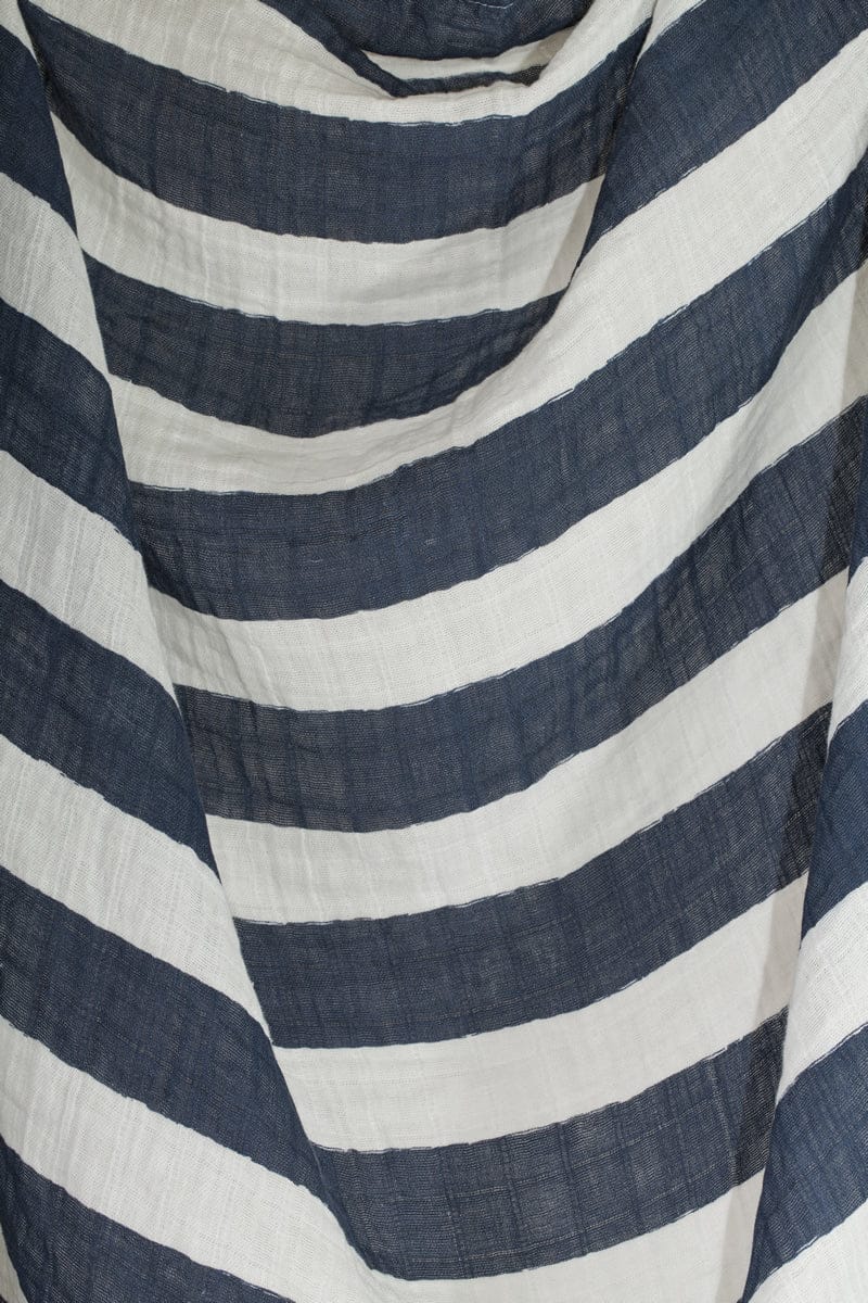 Little Unicorn Cotton Muslin Swaddle - Navy Stripe - UB0103