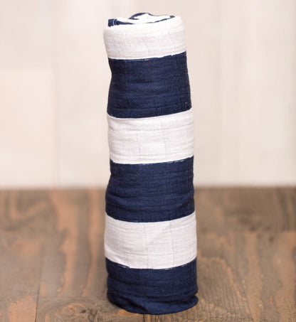 Little Unicorn Cotton Muslin Swaddle - Navy Stripe - UB0103