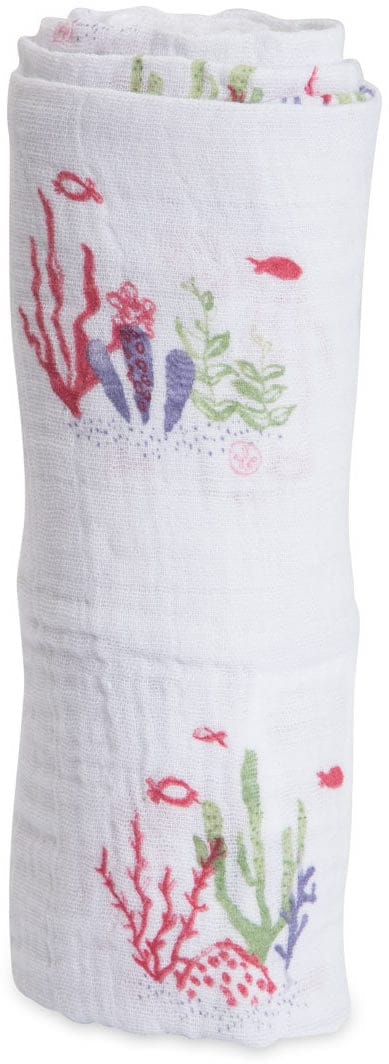 Little Unicorn Cotton Muslin Swaddle - Sea Floor - UB0149