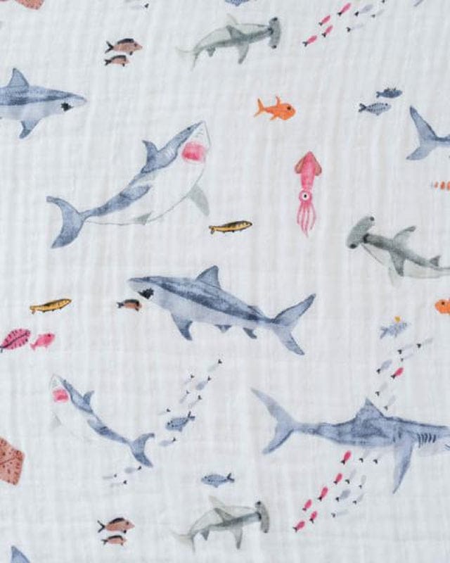 Little Unicorn Cotton Muslin Swaddle - Shark - UB0171