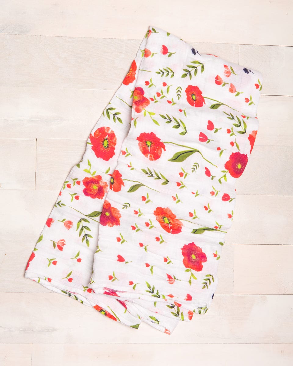 Little Unicorn Cotton Muslin Swaddle - Summer Poppy