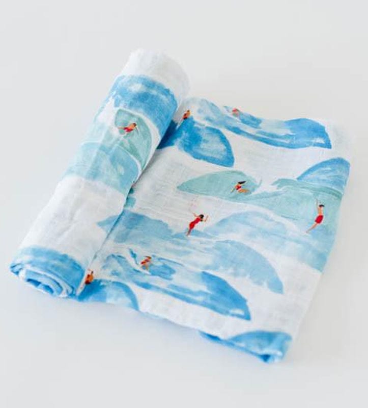 Little Unicorn Cotton Muslin Swaddle - Surf - UB0177