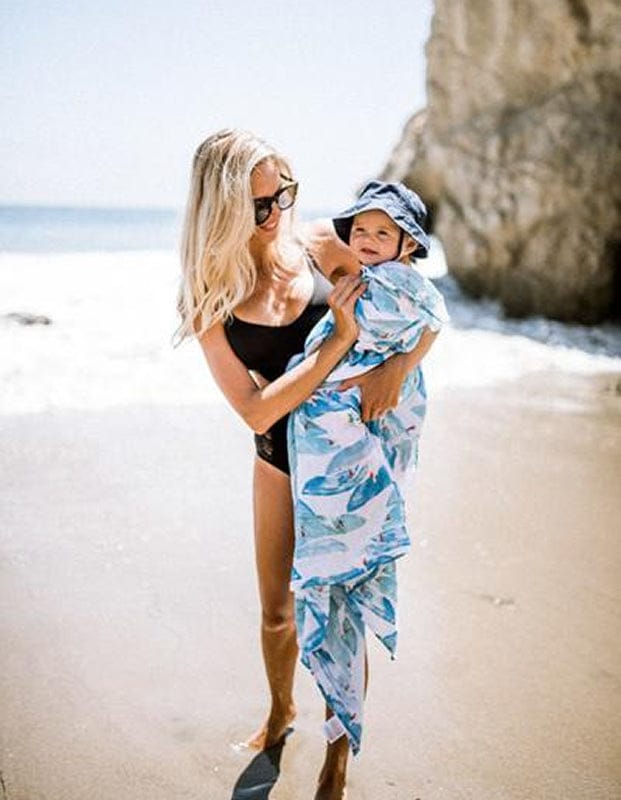 Little Unicorn Cotton Muslin Swaddle - Surf - UB0177