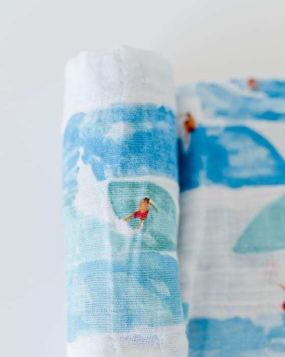 Little Unicorn Cotton Muslin Swaddle - Surf - UB0177