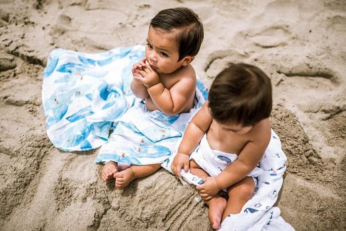 Little Unicorn Cotton Muslin Swaddle - Surf - UB0177