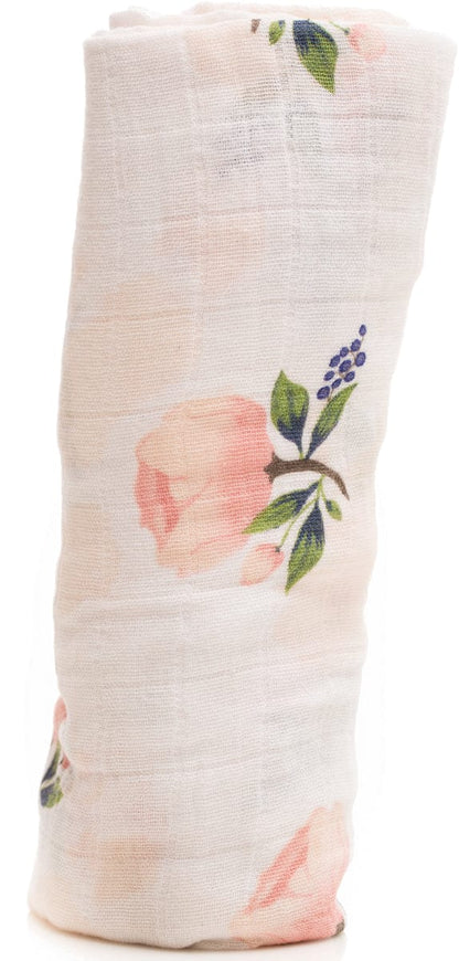 Little Unicorn Cotton Muslin Swaddle - Watercolor Rose - UB0109