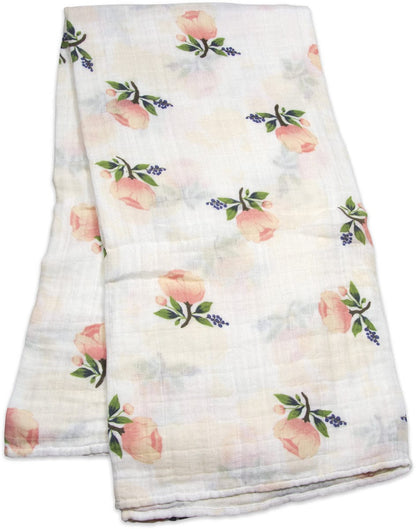 Little Unicorn Cotton Muslin Swaddle - Watercolor Rose - UB0109