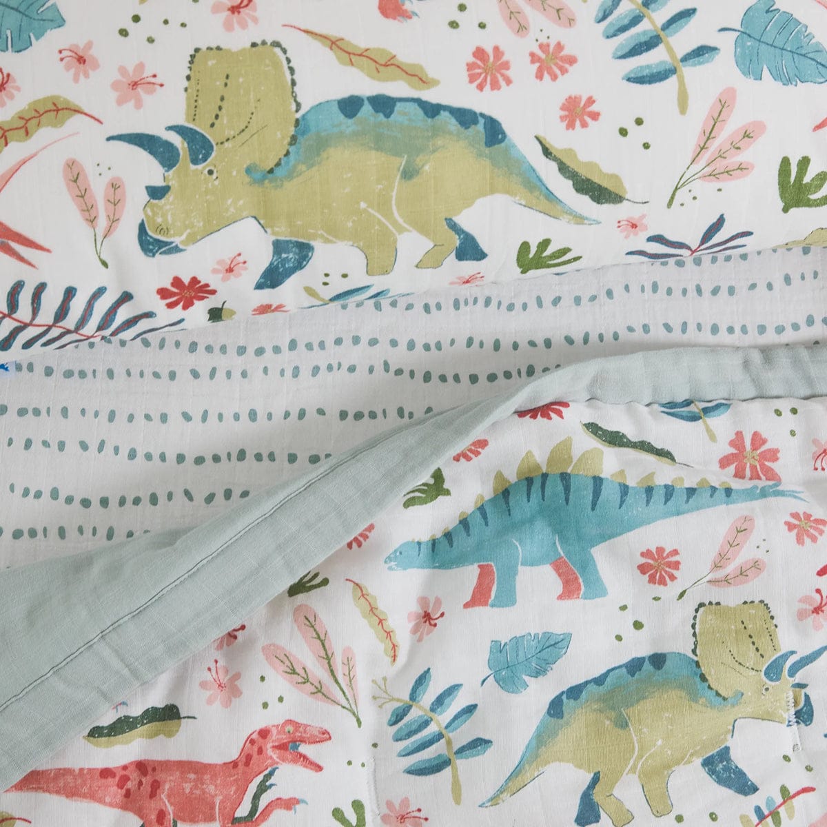 Little Unicorn Cotton Muslin Toddler Bedding 3 Piece Set - Boho Dino - UB3010