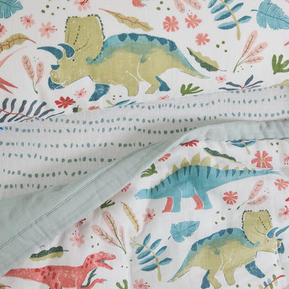 Little Unicorn Cotton Muslin Toddler Bedding 3 Piece Set - Boho Dino - UB3010