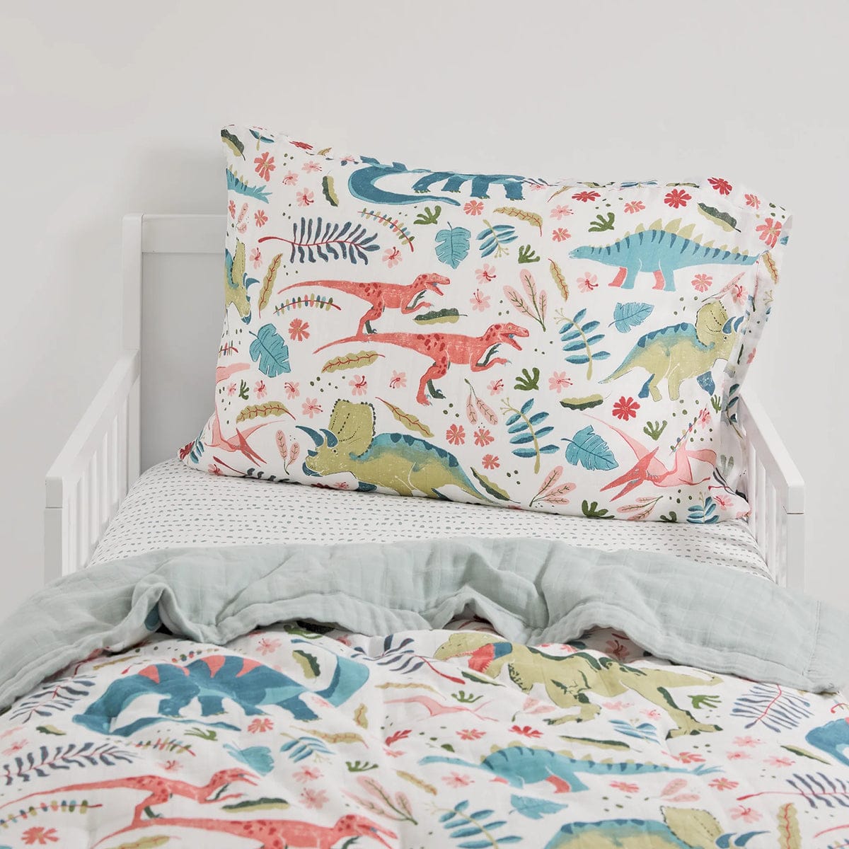 Little Unicorn Cotton Muslin Toddler Bedding 3 Piece Set - Boho Dino - UB3010