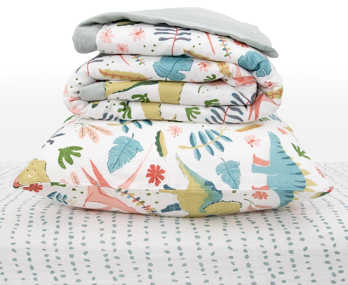 Little Unicorn Cotton Muslin Toddler Bedding 3 Piece Set - Boho Dino - UB3010
