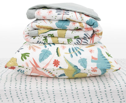 Little Unicorn Cotton Muslin Toddler Bedding 3 Piece Set - Boho Dino - UB3010