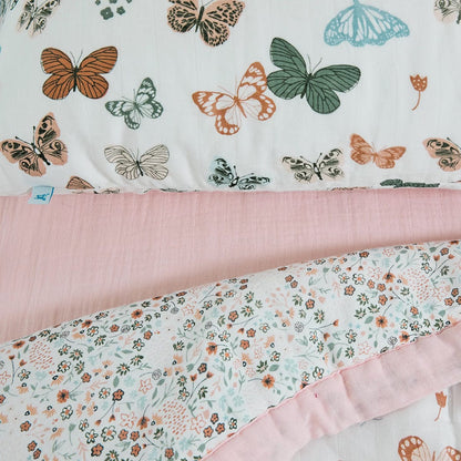 Little Unicorn Cotton Muslin Toddler Bedding 3 Piece Set - Butterflies - UB3002