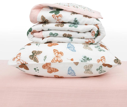 Little Unicorn Cotton Muslin Toddler Bedding 3 Piece Set - Butterflies - UB3002