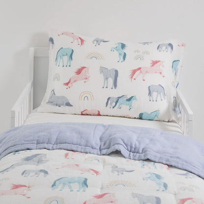 Little Unicorn Cotton Muslin Toddler Bedding 3 Piece Set - Unicorns - UB3007