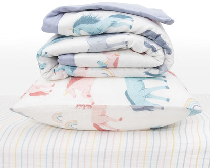 Little Unicorn Cotton Muslin Toddler Bedding 3 Piece Set - Unicorns - UB3007