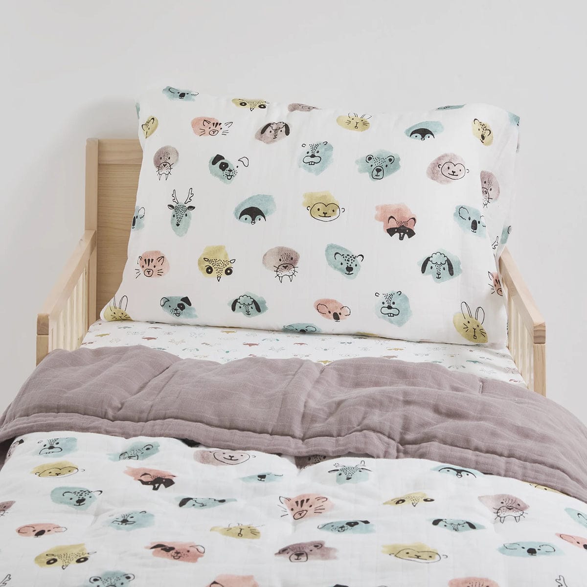 Little Unicorn Cotton Muslin Toddler Bedding 3 Piece Set - Watercolor Critters - UB3008