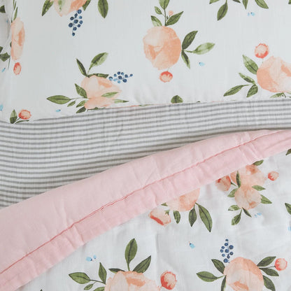 Little Unicorn Cotton Muslin Toddler Bedding 3 Piece Set - Watercolor Roses Grande - UB3000