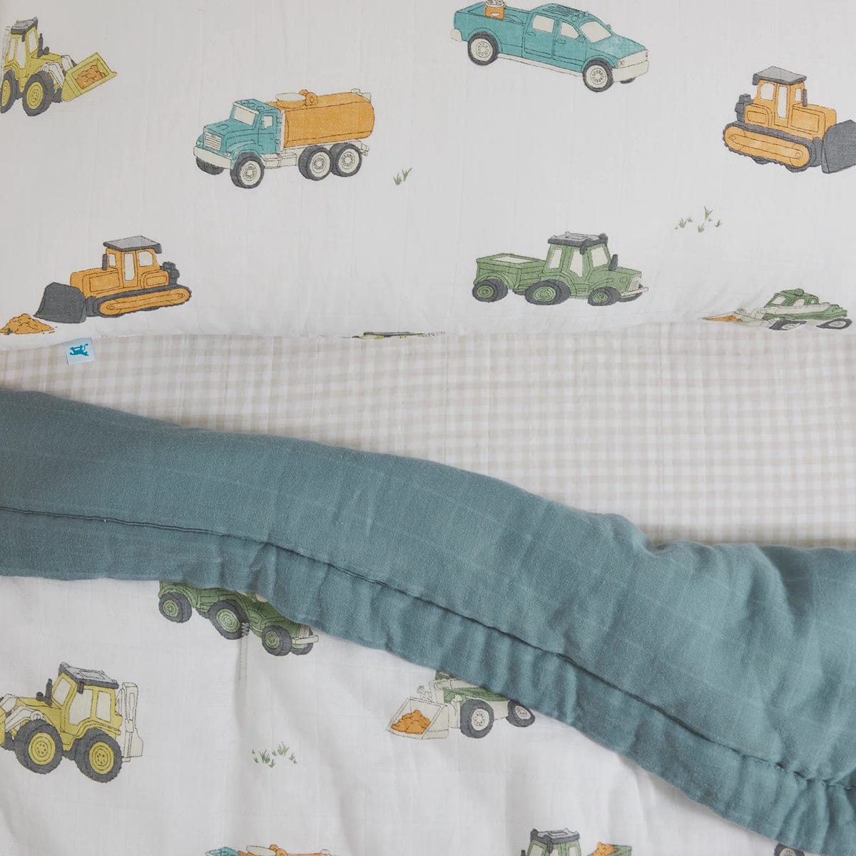 Little Unicorn Cotton Muslin Toddler Bedding 3 Piece Set - Work Trucks - UB3004