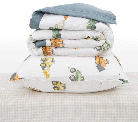 Little Unicorn Cotton Muslin Toddler Bedding 3 Piece Set - Work Trucks - UB3004