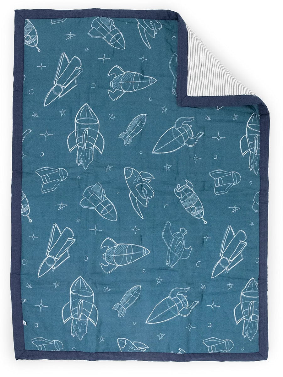 Little Unicorn Cotton Muslin Toddler Comforter - Blast Off - UB3105