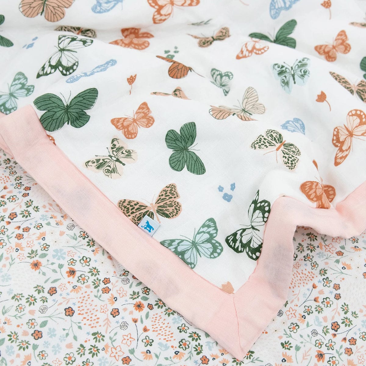 Little Unicorn Cotton Muslin Toddler Comforter - Butterflies - UB3102