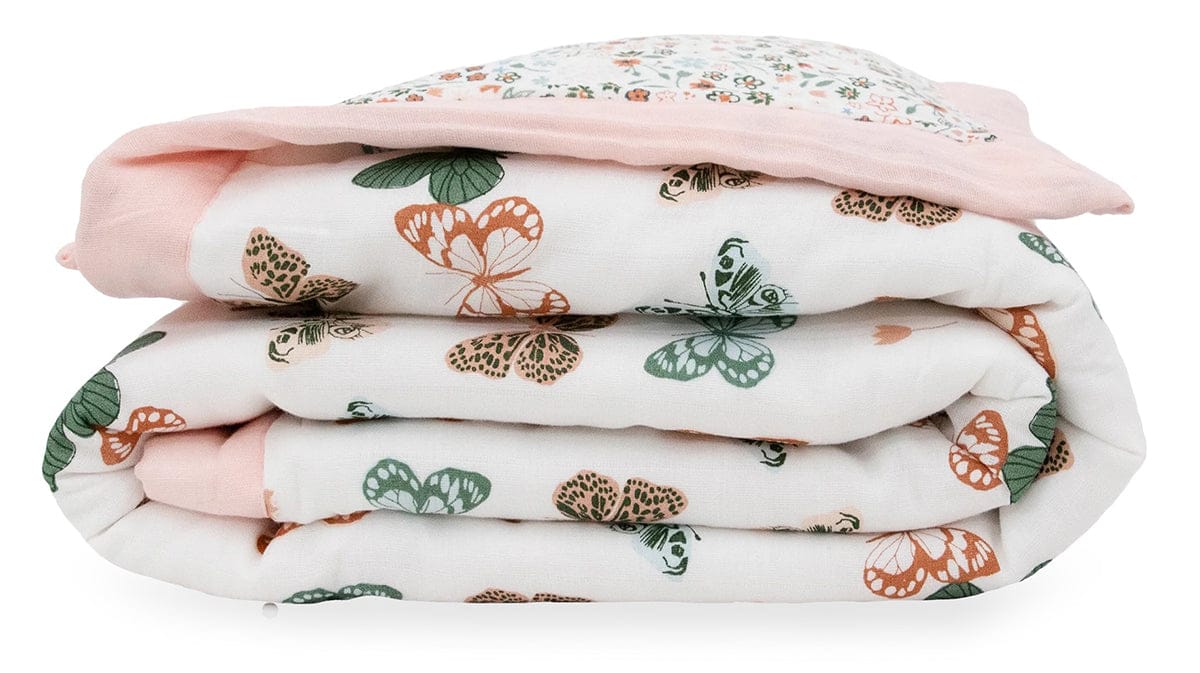 Little Unicorn Cotton Muslin Toddler Comforter - Butterflies - UB3102