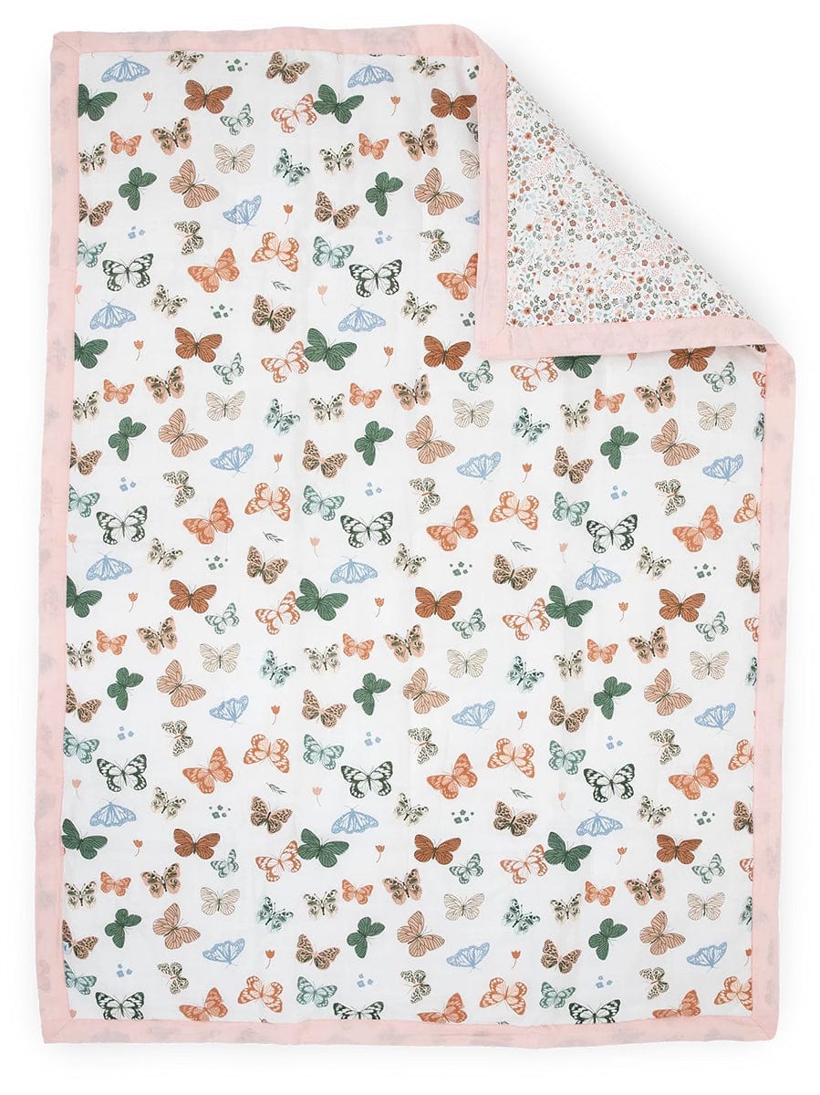 Little Unicorn Cotton Muslin Toddler Comforter - Butterflies - UB3102