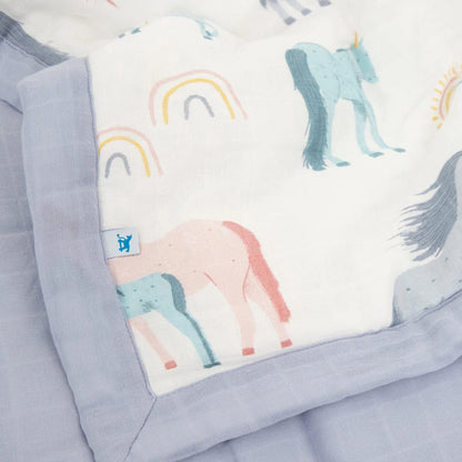 Little Unicorn Cotton Muslin Toddler Comforter - Unicorns - UB3107
